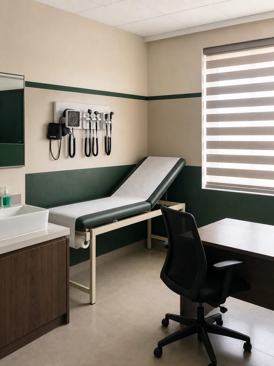 A consulting room at Care & Cure Clinics