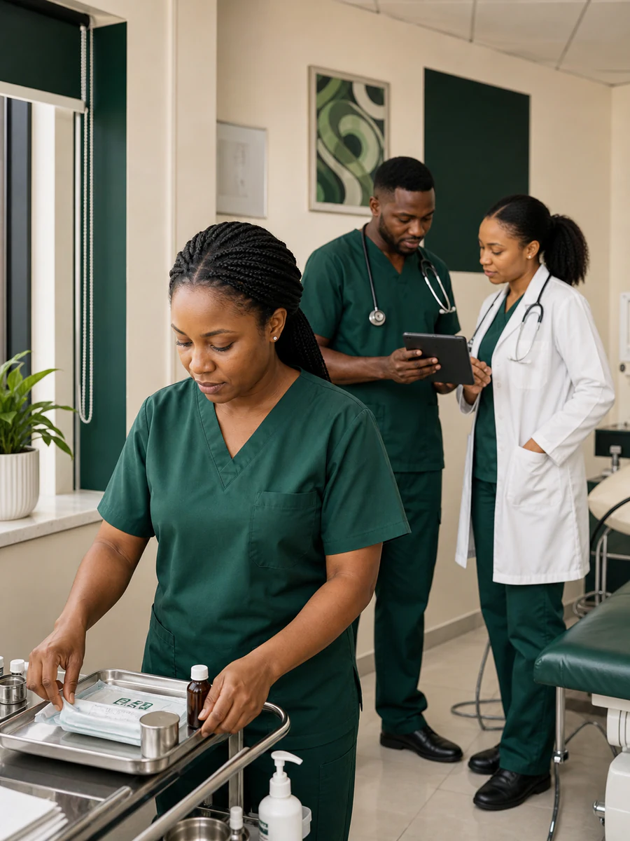 The Care & Cure Clinics team at work in the Port Harcourt clinic