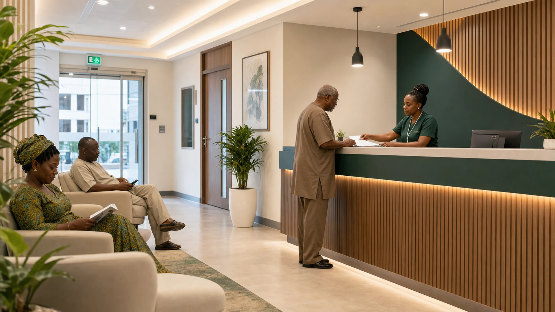 The Care & Cure Clinics reception and waiting area