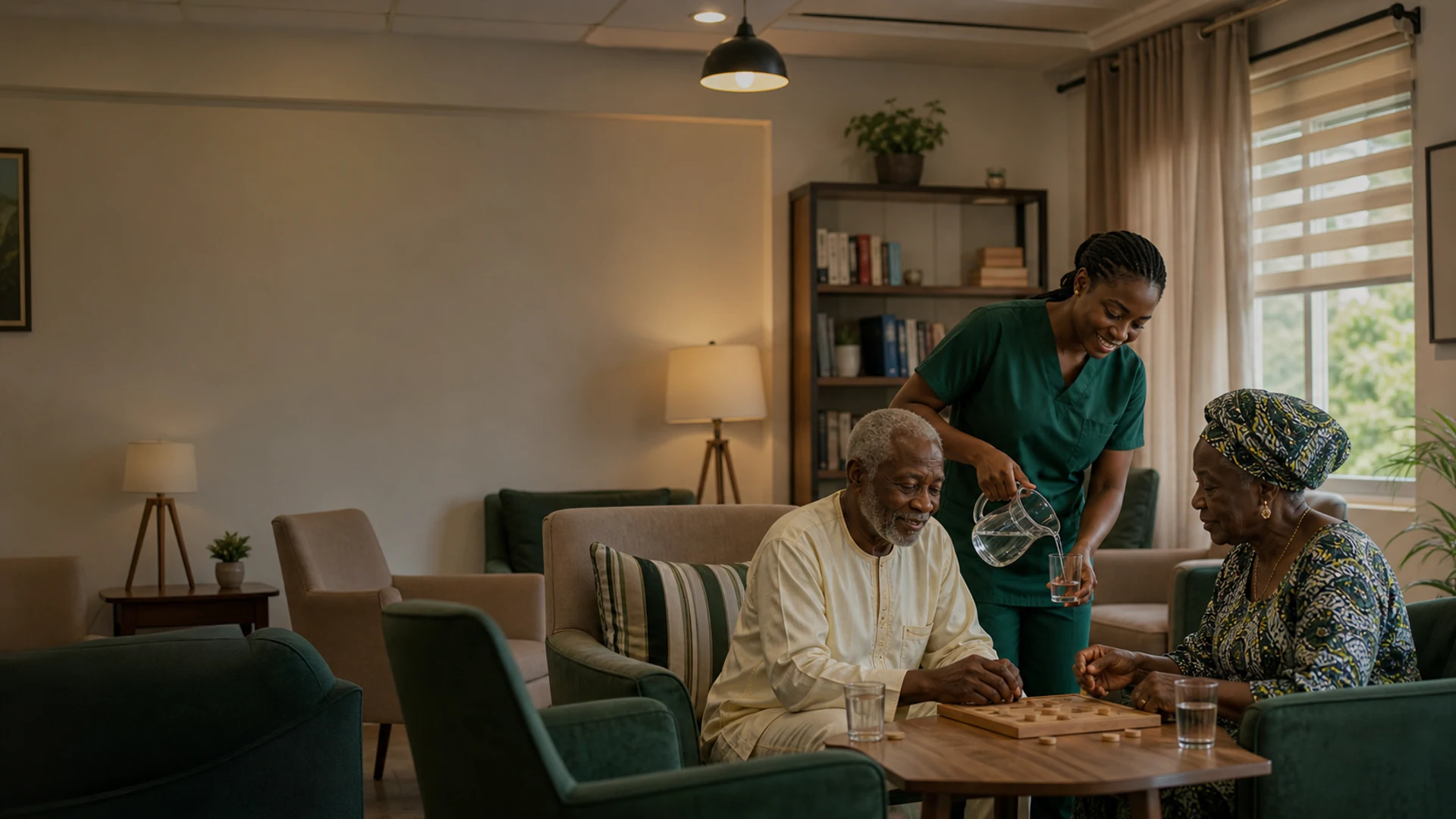 A communal lounge in Care & Cure supported residential care